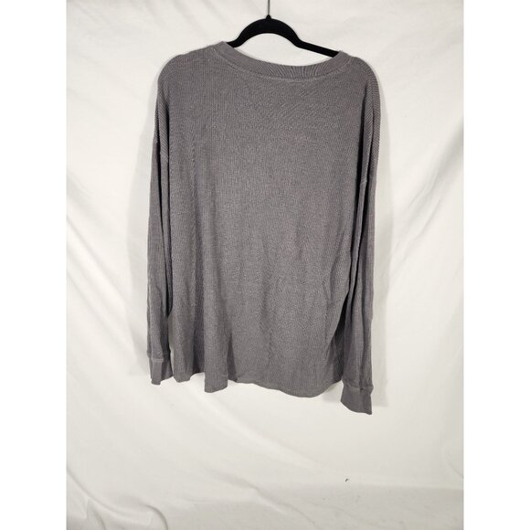 NWOT Mellissa Mcarthy Seven7 Womens Waffle Knit Hi Low Top Gray XL - Picture 3 of 3